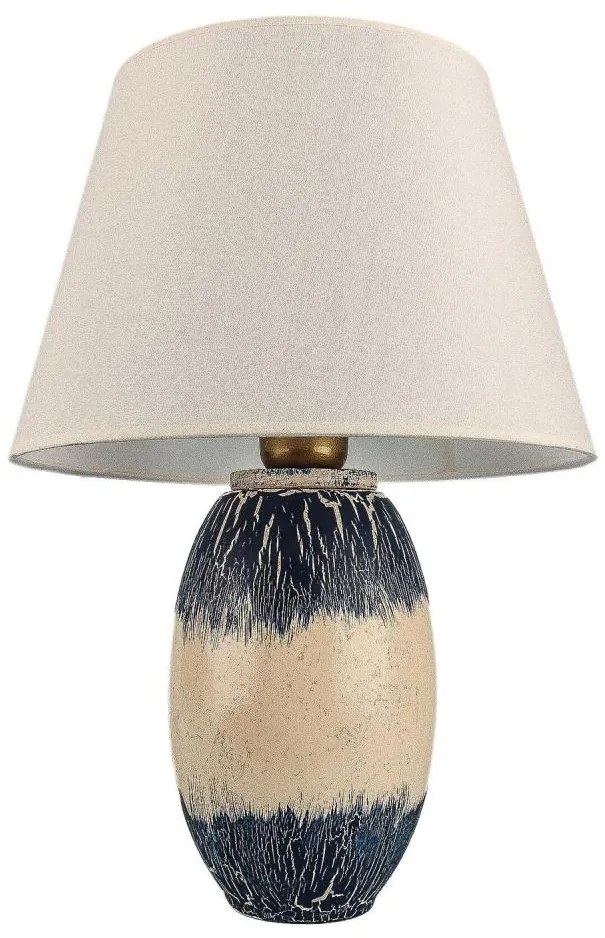 Lampa stołowa RAMZES 1xE27/40W/230V beżowa/niebieska