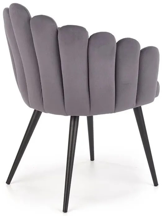 Szare eleganckie tapicerowane krzesło glamour S7-K07