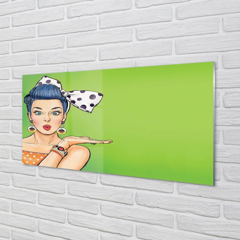 Panel nad Blat Kuchenny Kobieta z Czerwonymi Ustami i Kokardą