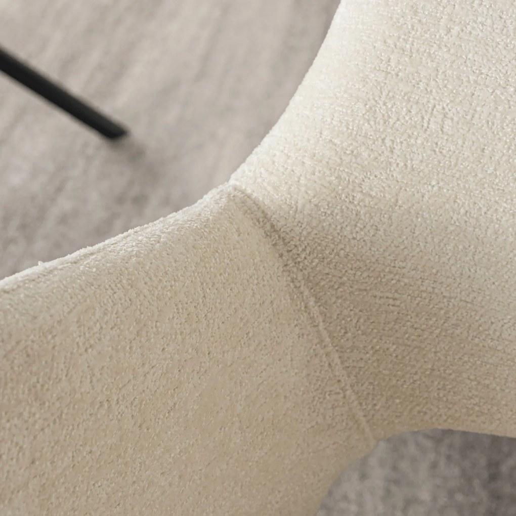 Krzesło Tapicerowane FLAV Kremowe Nowoczesne