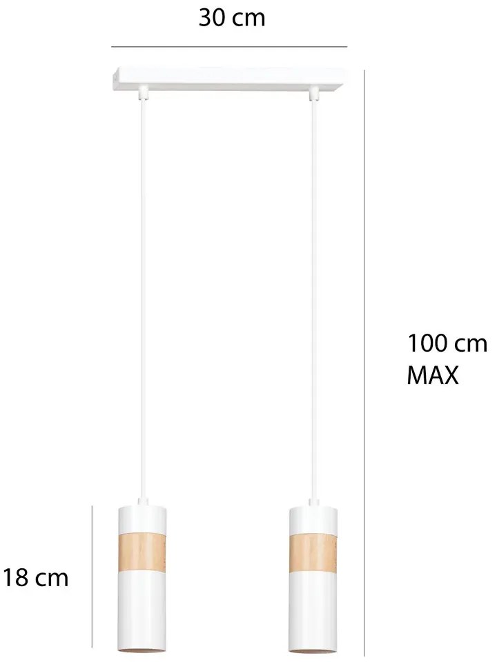 Biała nowoczesna lampa nad stół - D102-Grande