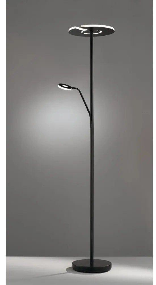 Czarna lampa stojąca LED ze ściemniaczem (wysokość 180 cm) Dent – Fischer &amp; Honsel