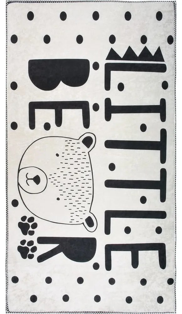 Czarno-biały dywan dziecięcy odpowiedni do prania 120x180 cm Little Bear – Vitaus