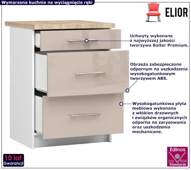 Szafka kuchenna dolna w kolorze cappucino P1-G04