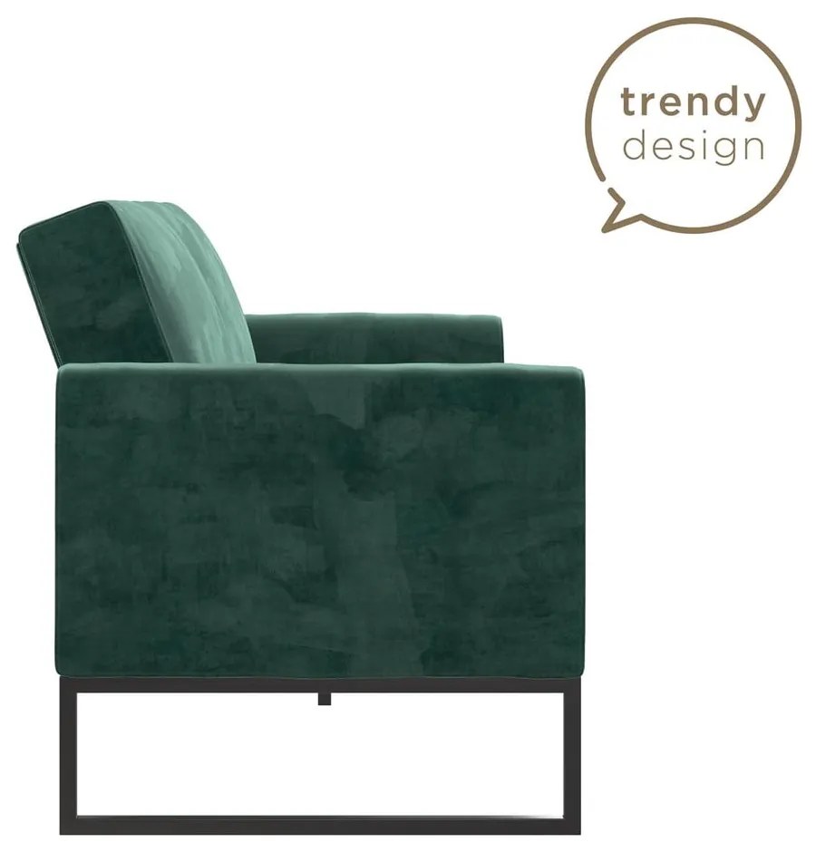 Zielona sofa rozkładana 217 cm Adley – CosmoLiving by Cosmopolitan