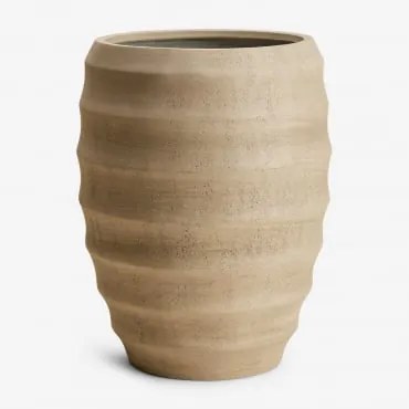 Donica Zewnętrzna Z Cementu Gabe Ø30 Cm - ↑45 Cm & Piaskowy Brąz - Sklum