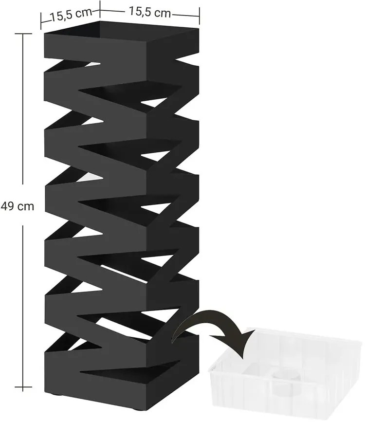 Czarny ażurowy stojak na parasole R8-H04