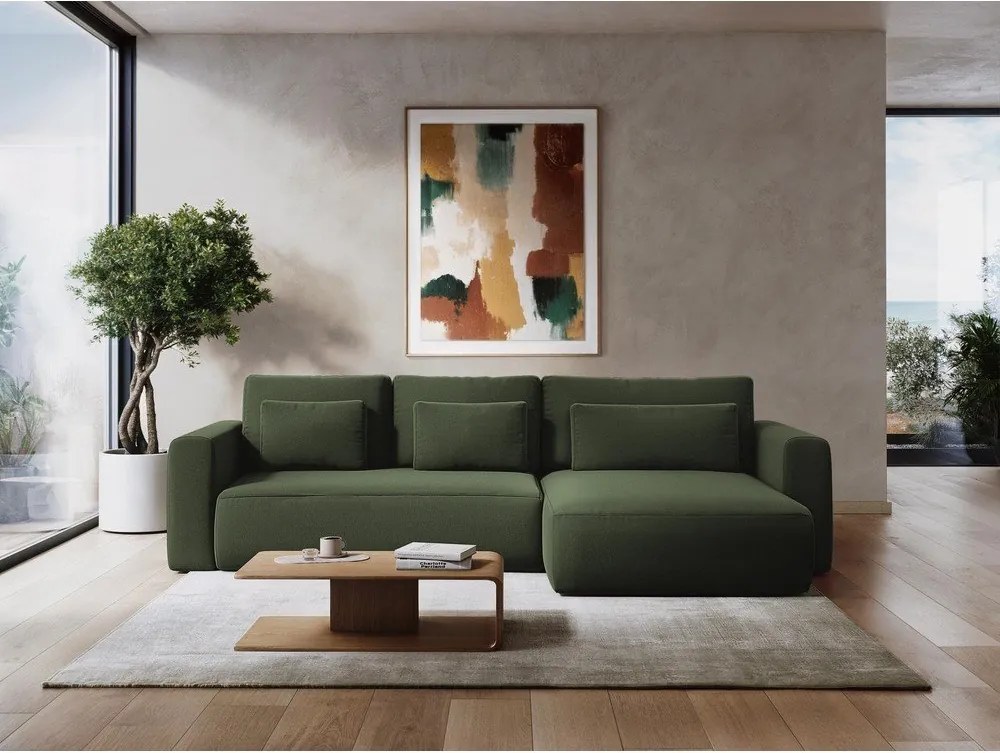 Jasnobrązowa rozkładana/ze schowkiem sofa 238 cm Kapua – Makamii