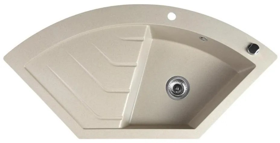 Sapho - Narożny zlewozmywak kuchenny 114x57,5 cm granit/beżowy