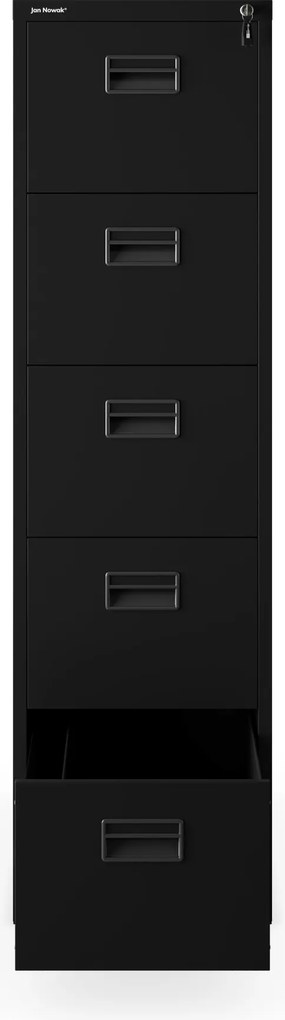 Szafa kartotekowa metalowa czarna: SARA V5, 460 x 1625,5 x 600 mm