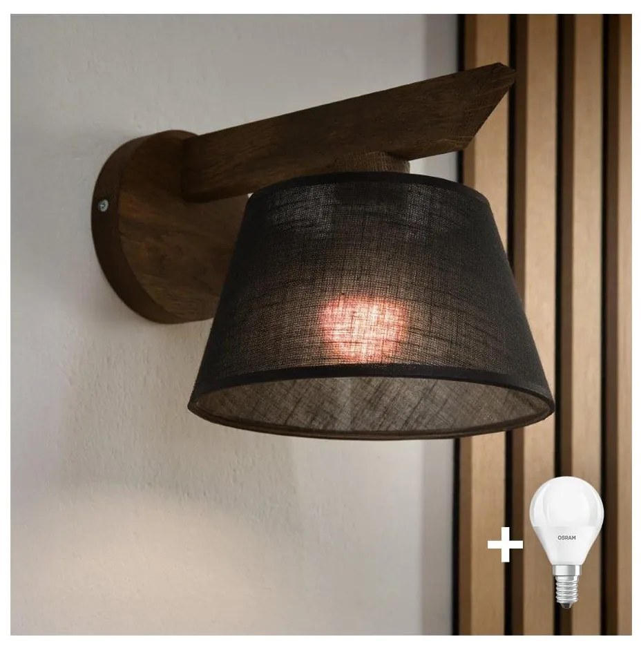 Brilagi - LED Kinkiet ANTHONY 1xE14/40W/230V dąb orzech/czarny