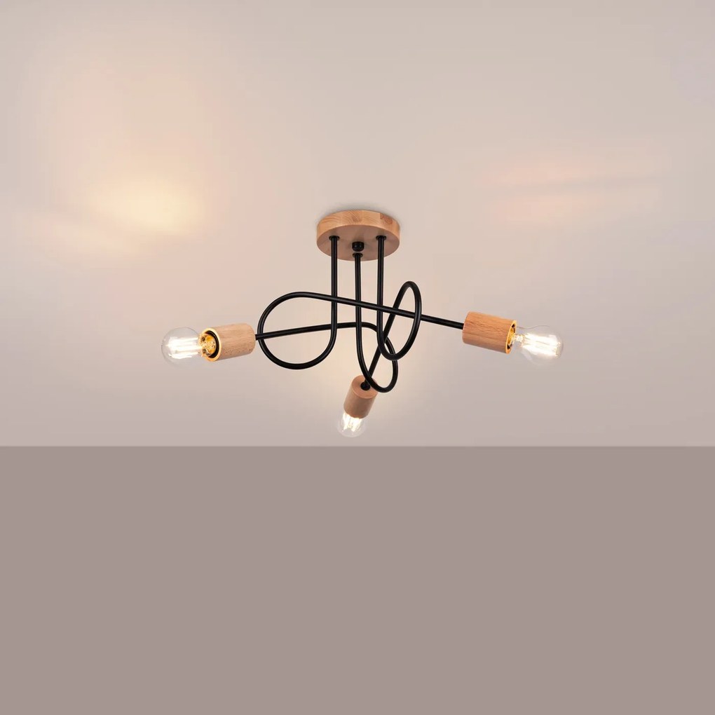 Żyrandol EMBER 3 czarny SOLLUX LIGHTING