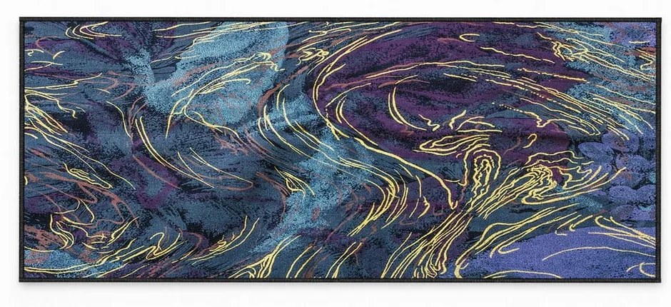 Ciemnoniebieski chodnik odpowiedni do prania 80x200 cm Swirls – Oyo Concept