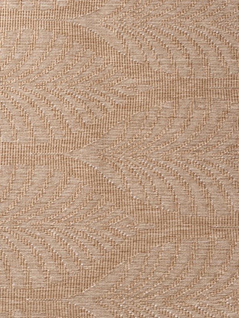 Dywan zewnętrzny dwustronny Duet Liście beżowo-kremowy 160 cm x 160 cm koło
