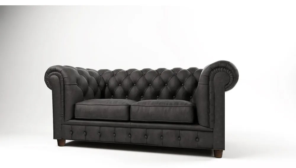 Antracytowa aksamitna sofa 178 cm Cambridge – Ropez