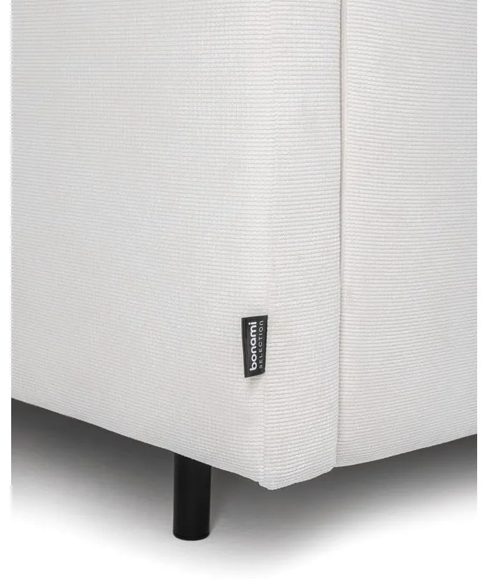 Biała sztruksowa rozkładana/ze schowkiem sofa 215 cm Bjork – Bonami Selection