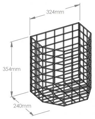 Druciany kosz na śmieci do powieszenia, 22 l