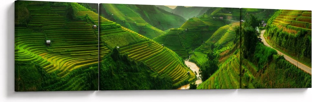 Obraz - Tarasy ryżowe Mu Cang Chai (170x50 cm)