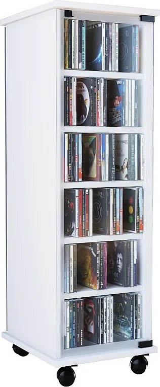 Drewno CD DVD Stand Regal Valenza Drzwi szklane