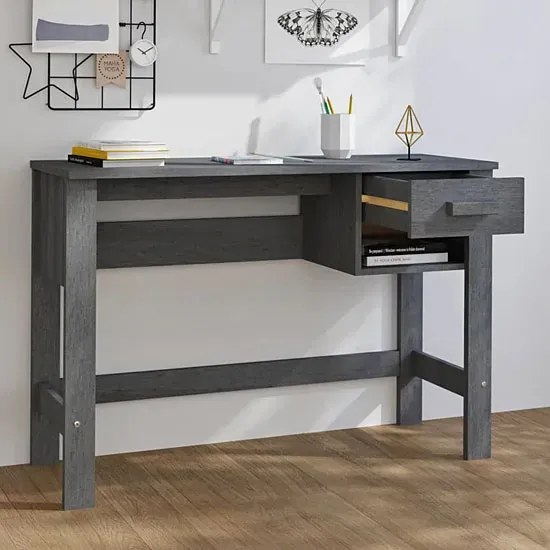 Ciemnoszare biurko z drewna sosnowego - Class