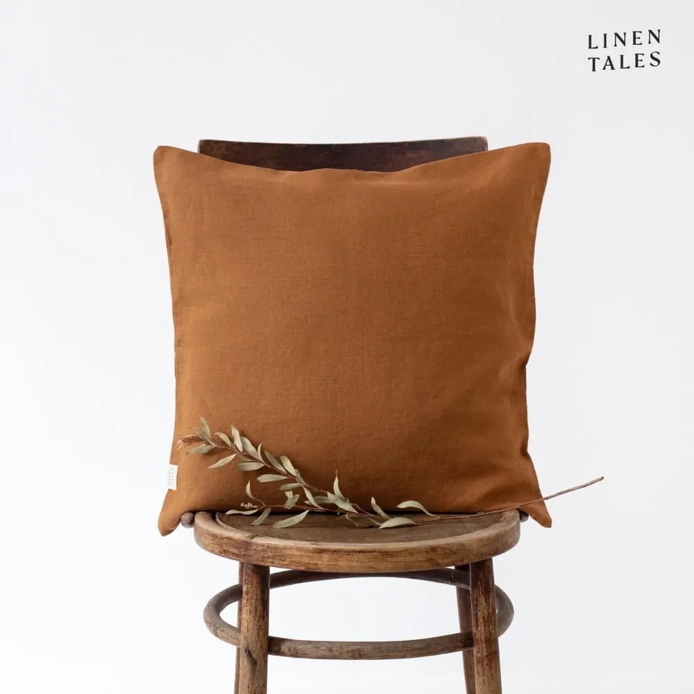 Lniana poszewka na poduszkę 40x40 cm Hazelnut – Linen Tales