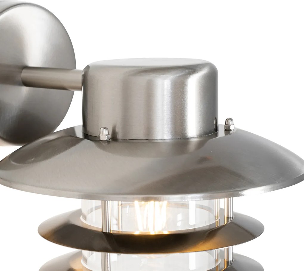 Lampa ścienna industrialna stal IP44 - Shell