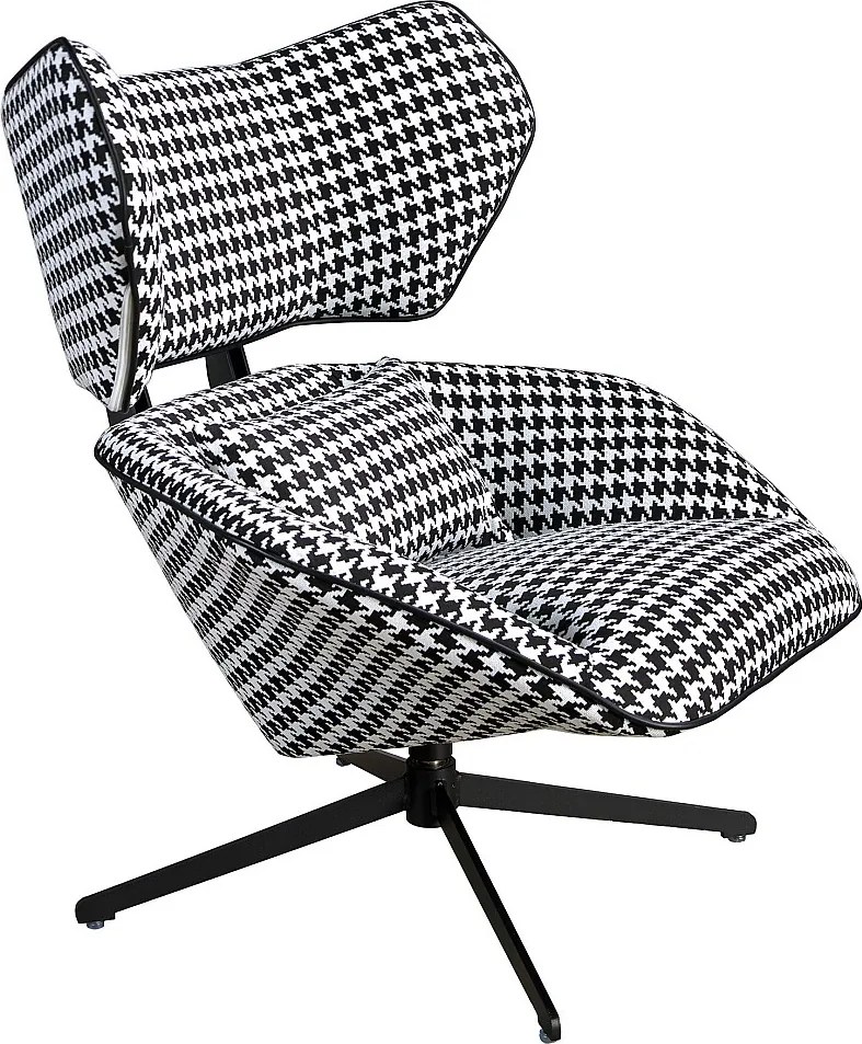 Czarno-biały fotel obrotowy z tkaniny 5142 ANGEL CERDA