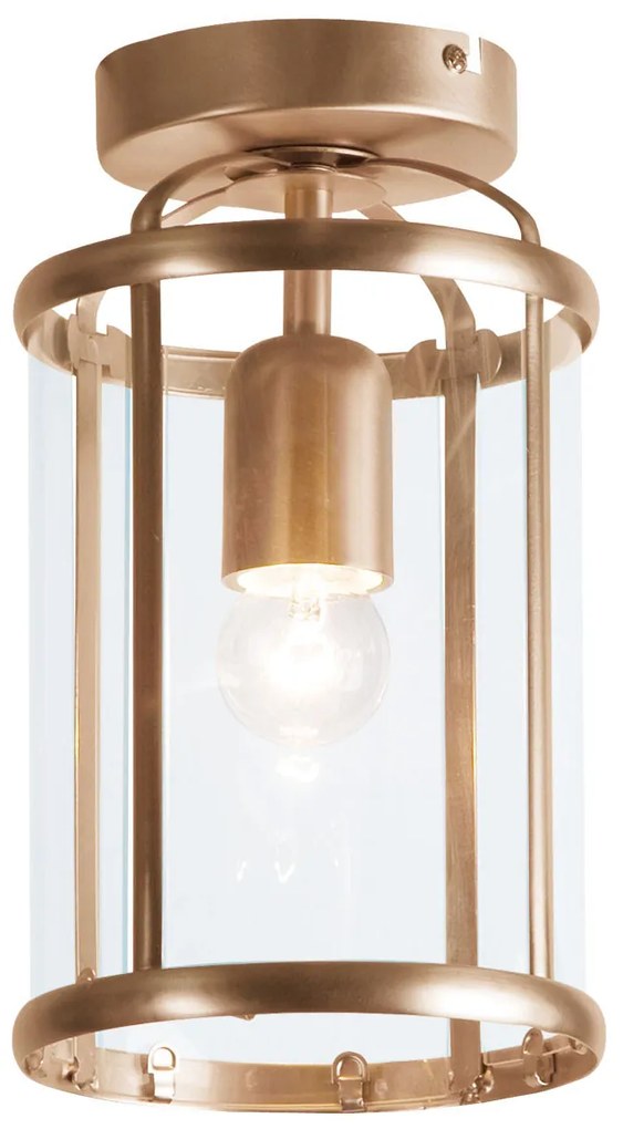 Vintage plafondlamp brons met helder glas - Pimpernel klasyczny/Antyczny Oswietlenie wewnetrzne