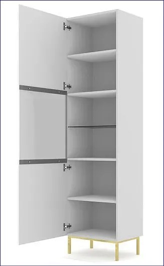 Biała witryna z lamelami glamour T7-S99