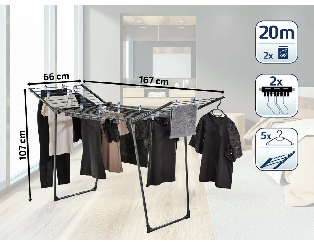 Leifheit Suszarka do bielizny Pegasus 200 SolidBlack