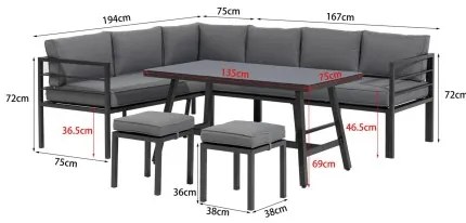 YORK SET - ogrodowy aluminiowy zestaw wypoczynkowy