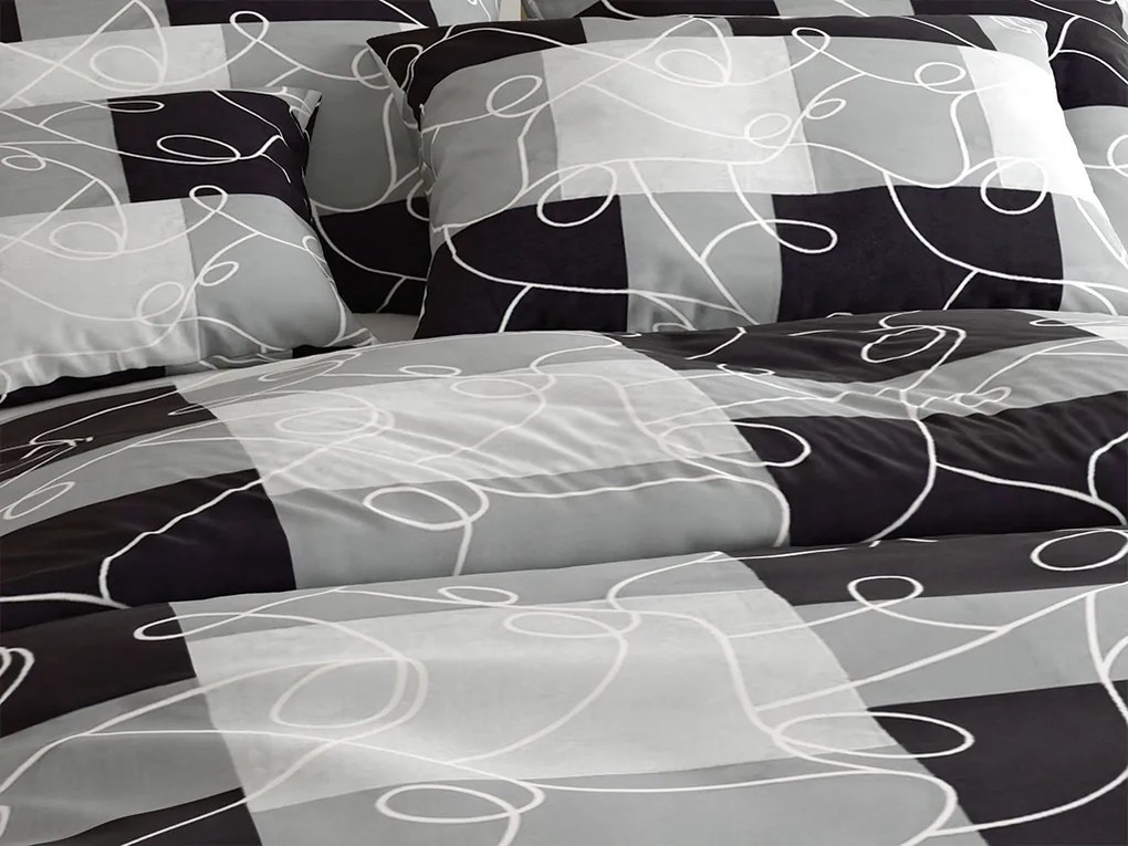 PrzytulneMieszkanie.pl PrzytulneMieszkanie.pl Bawełniana pościel SQUARES BLEND szara Rozmiar pościeli: 70 x 90 cm | 140 x 200 cm