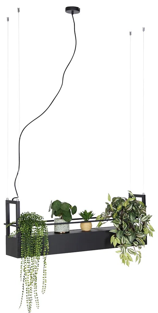 Inteligentna lampa wisząca czarna z półką, w tym 4 Wifi GU10 - Cage Rack