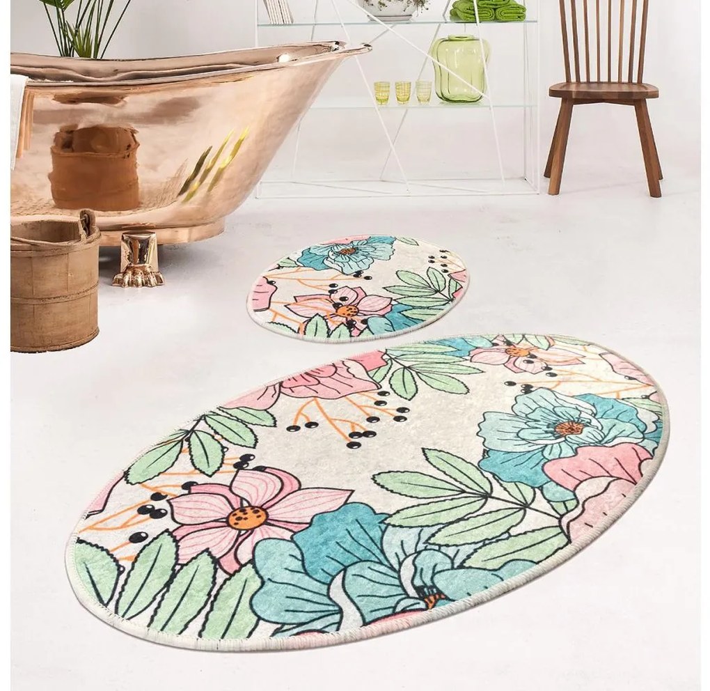 ZESTAW 2x Mata łazienkowa SPRING 60x100 cm kolorowa