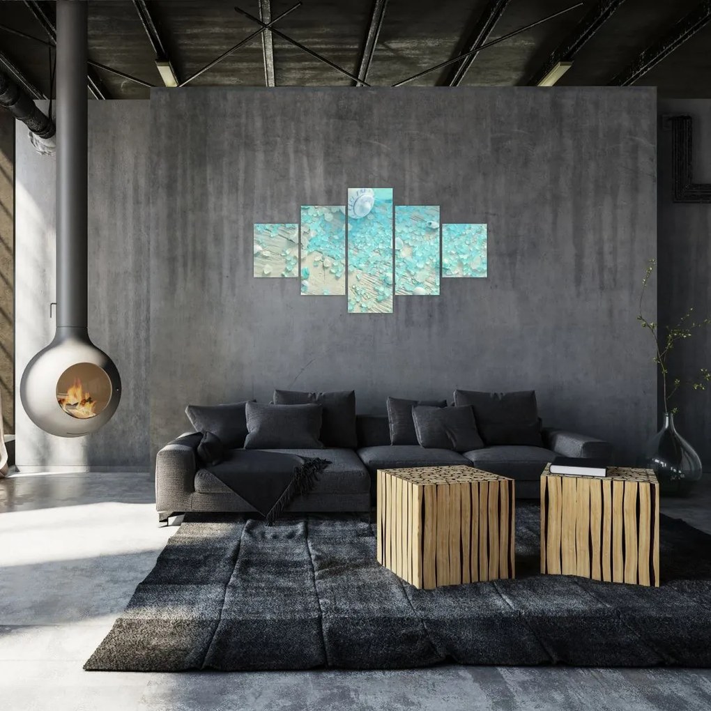 Obraz - Nadmorska atmosfera w turkusowych odcieniach (125x70 cm)