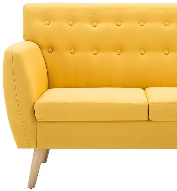 3-osobowa żółta sofa pikowana - Elia