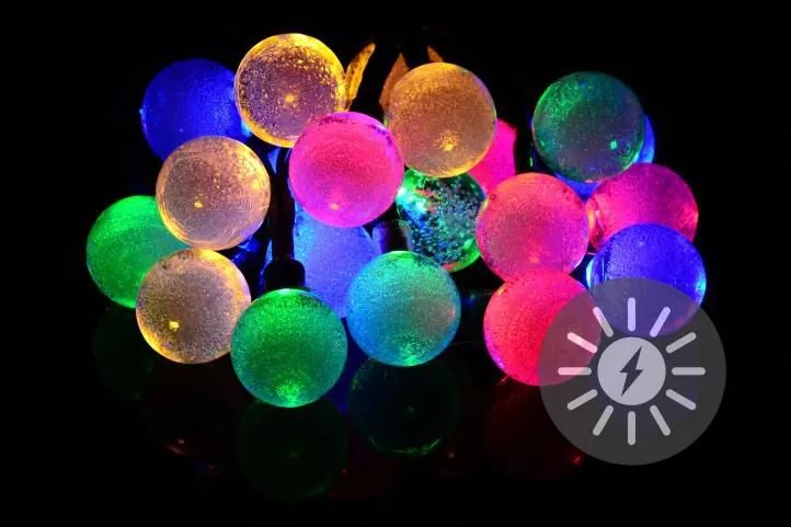 Solarny łańcuch świetlny 20 LED kolorowe - opcja migania