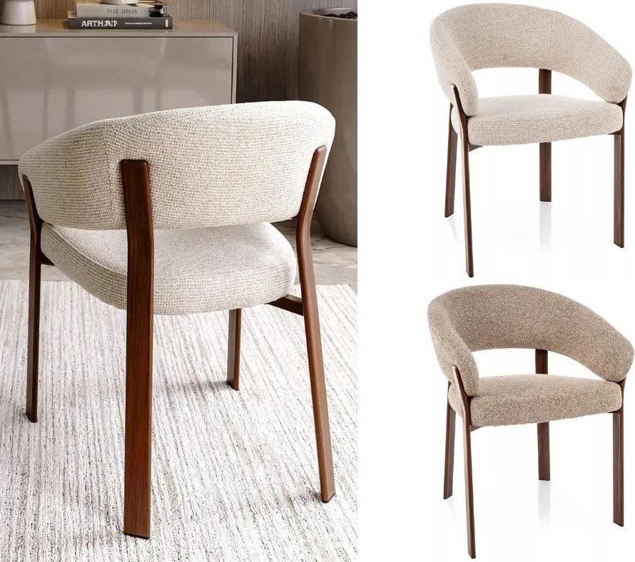 Fotelowe krzesło do jadalni Nagoja D Signal, nogi orzech
