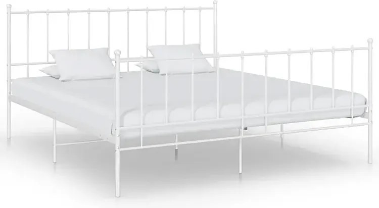 Białe metalowe łózko małżeńskie 200x200 cm - Laxi