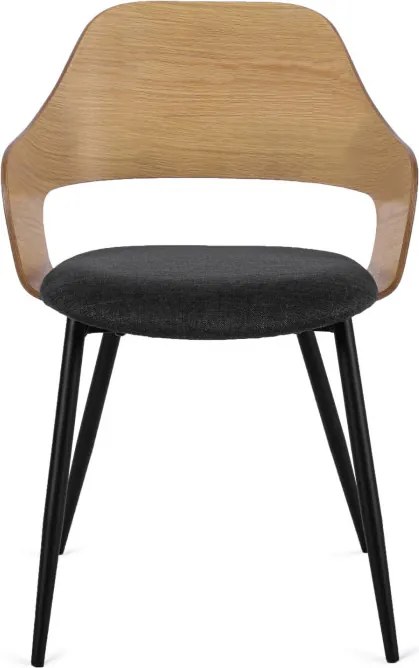 Krzesło Tapicerowane z Drewna Giętego ORBI Dąb Złoty/Czarne Nowoczesne Loft