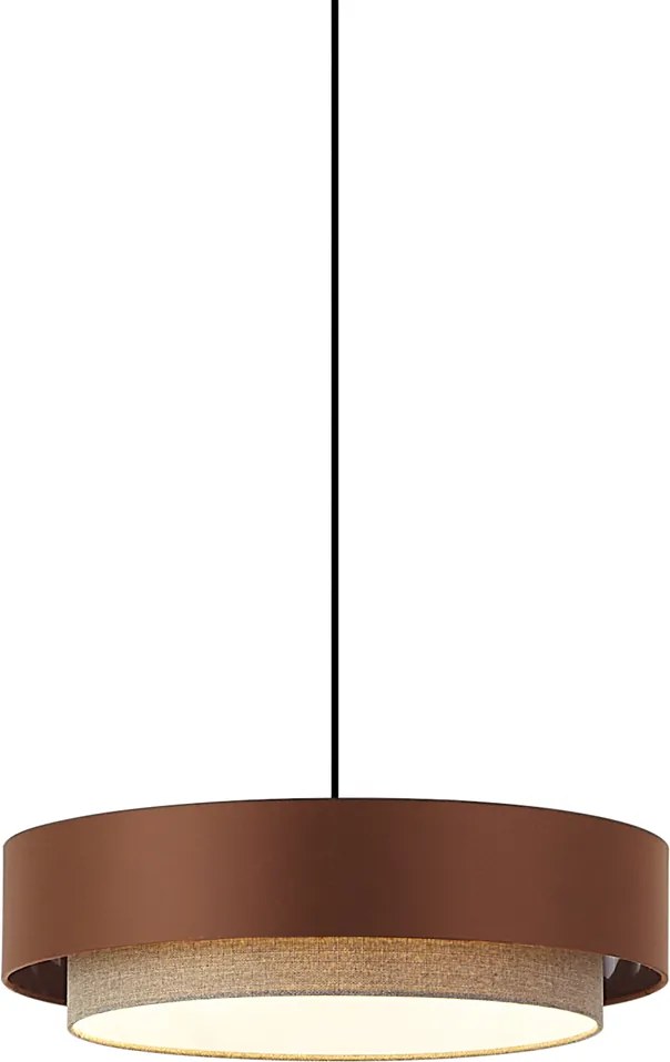 Nowoczesna lampa wisząca ciemny brąz z taupe 50 cm 3-źródła światła - Drum Duo