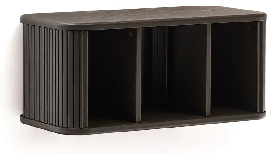 Ciemnobrązowa wisząca szafka pod umywalkę w dekorze jesionu 90x40 cm Mailen – Kave Home