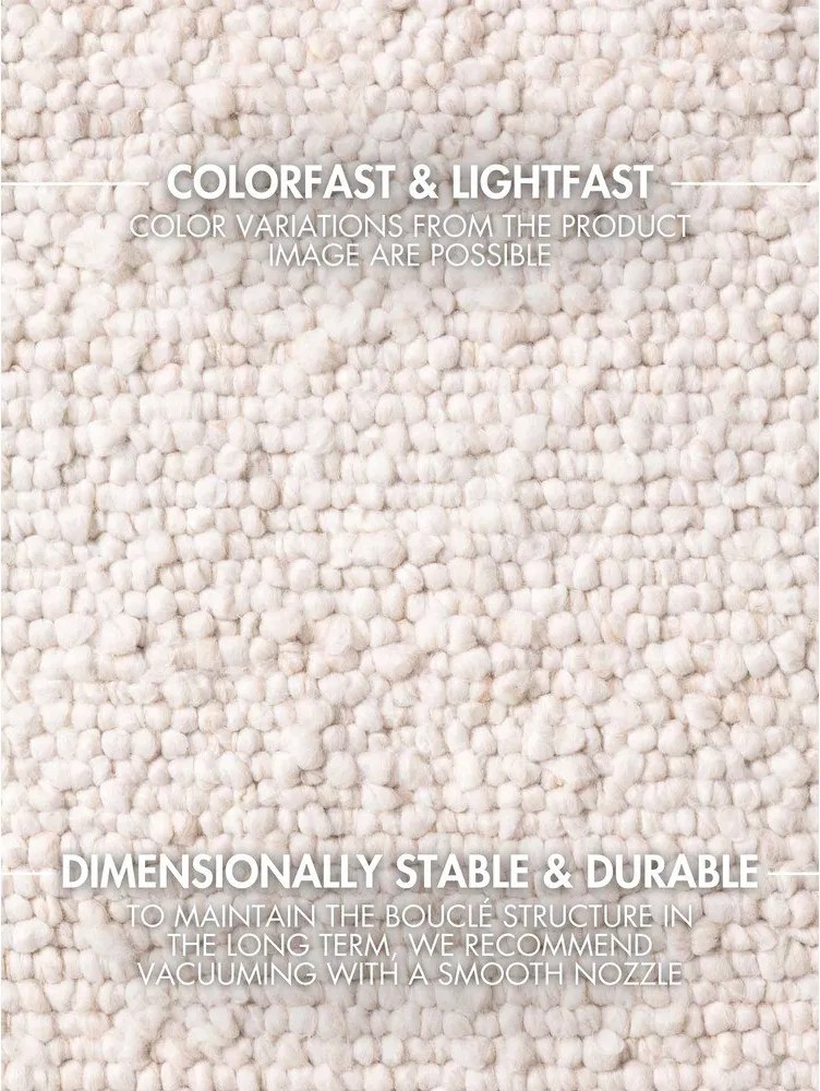 Chodnik z materiału bouclé tkany ręcznie w kolorze kości słoniowej 80x200 cm Notting Hill Portobello – Ted Baker