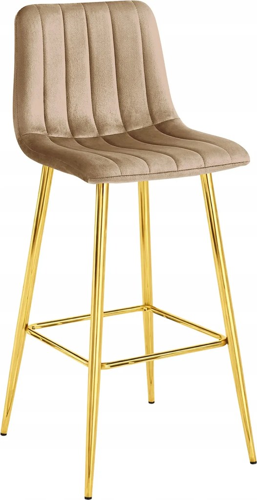 Brązowy welurowy hoker glamour do wyspy Z8-S23
