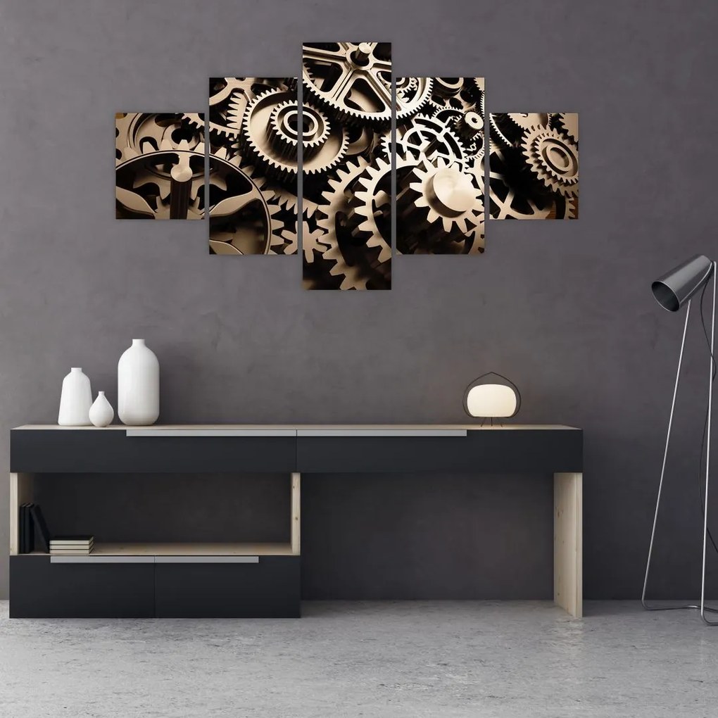 Obraz - Części zegara (125x70 cm)