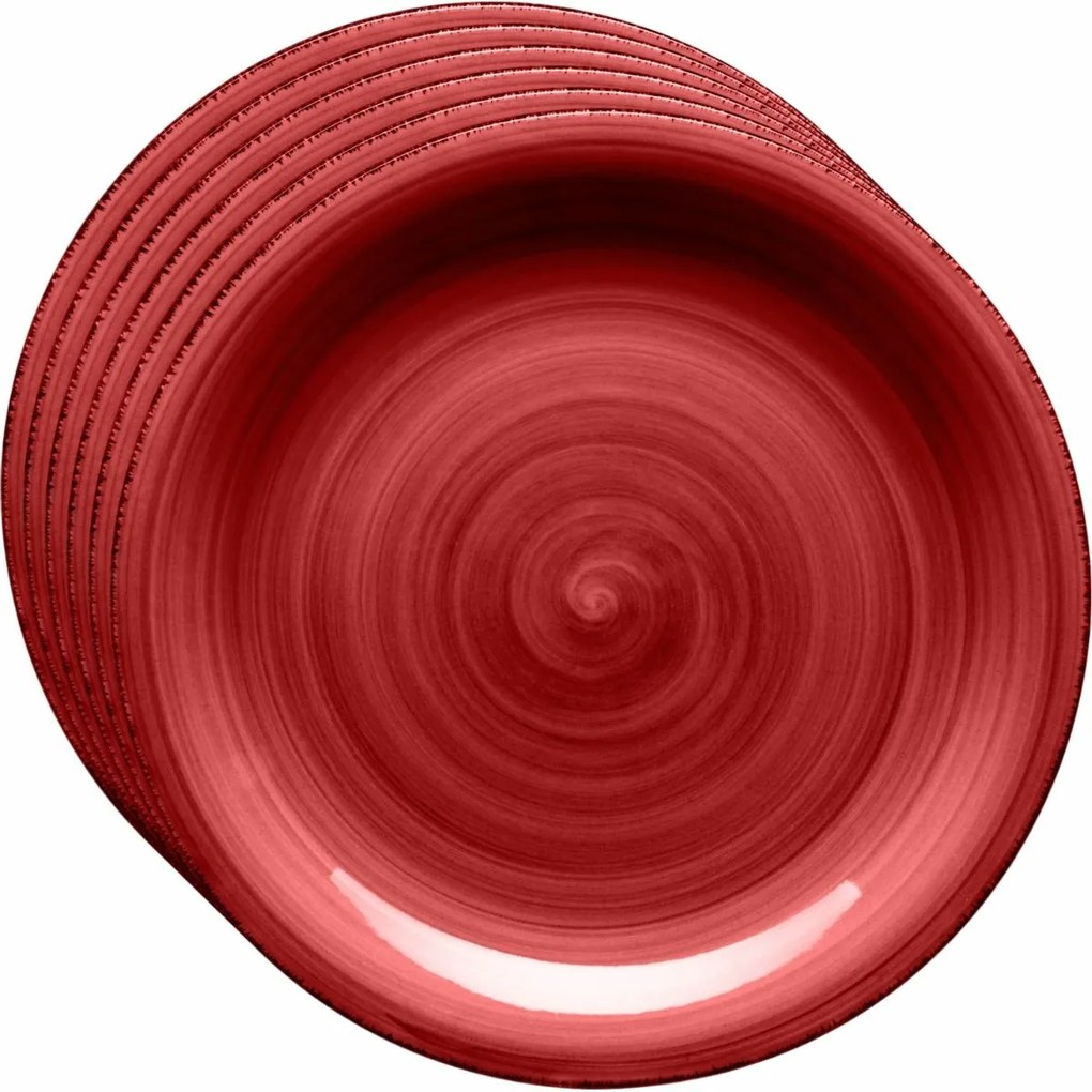 Mäser Zestaw 6 talerzy deserowych Bel Tempo 19,5 cm, czerwony