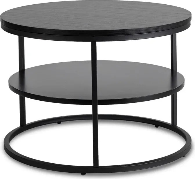 Stolik Kawowy z Półką BEST 70 cm Czarny Loft