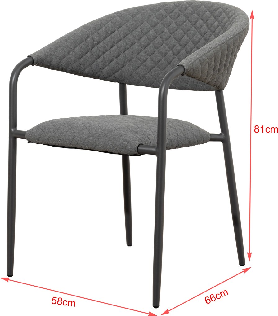 Doppler MELIA LIKA-TEX® krzesło ogrodowe szare