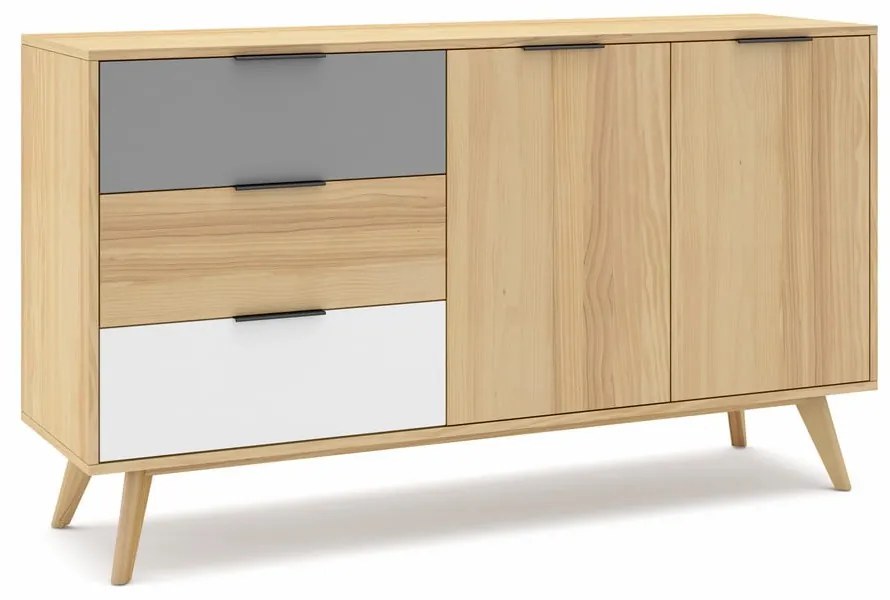 Niska komoda z drewna sosnowego 140x81 cm Elfa – Marckeric