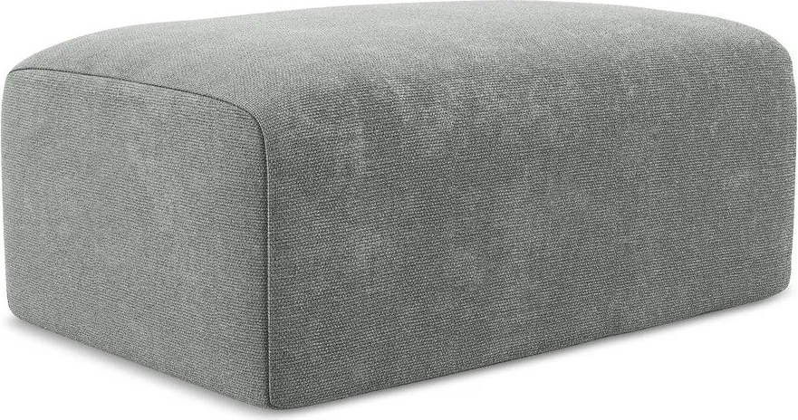 Szary podnóżek z tkaniny szenilowej Kona – Makamii